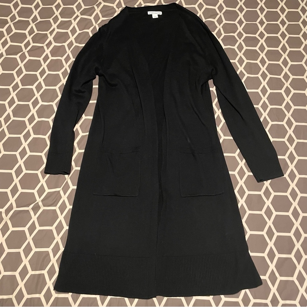 Amazon Essentials Women’s Small Black Open Front Long Sleeve Cardigan Sweater